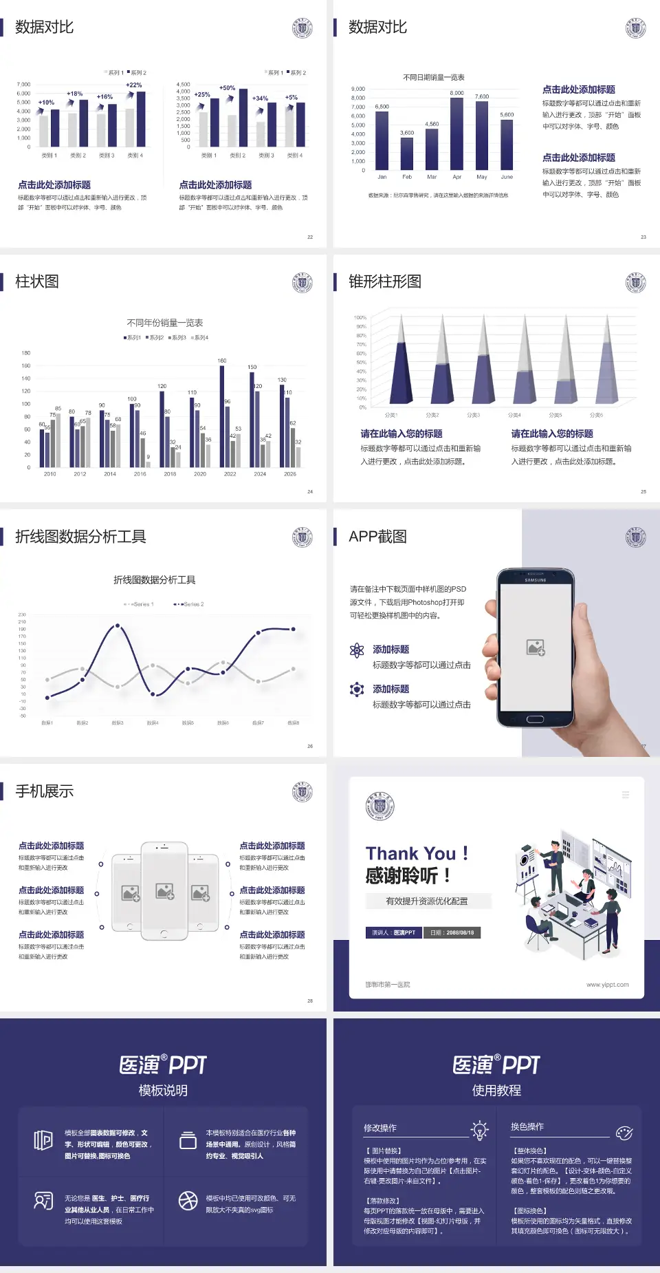 邯郸市第一医院财务与预算报告PPT模板4:3格式幻灯片预览图4