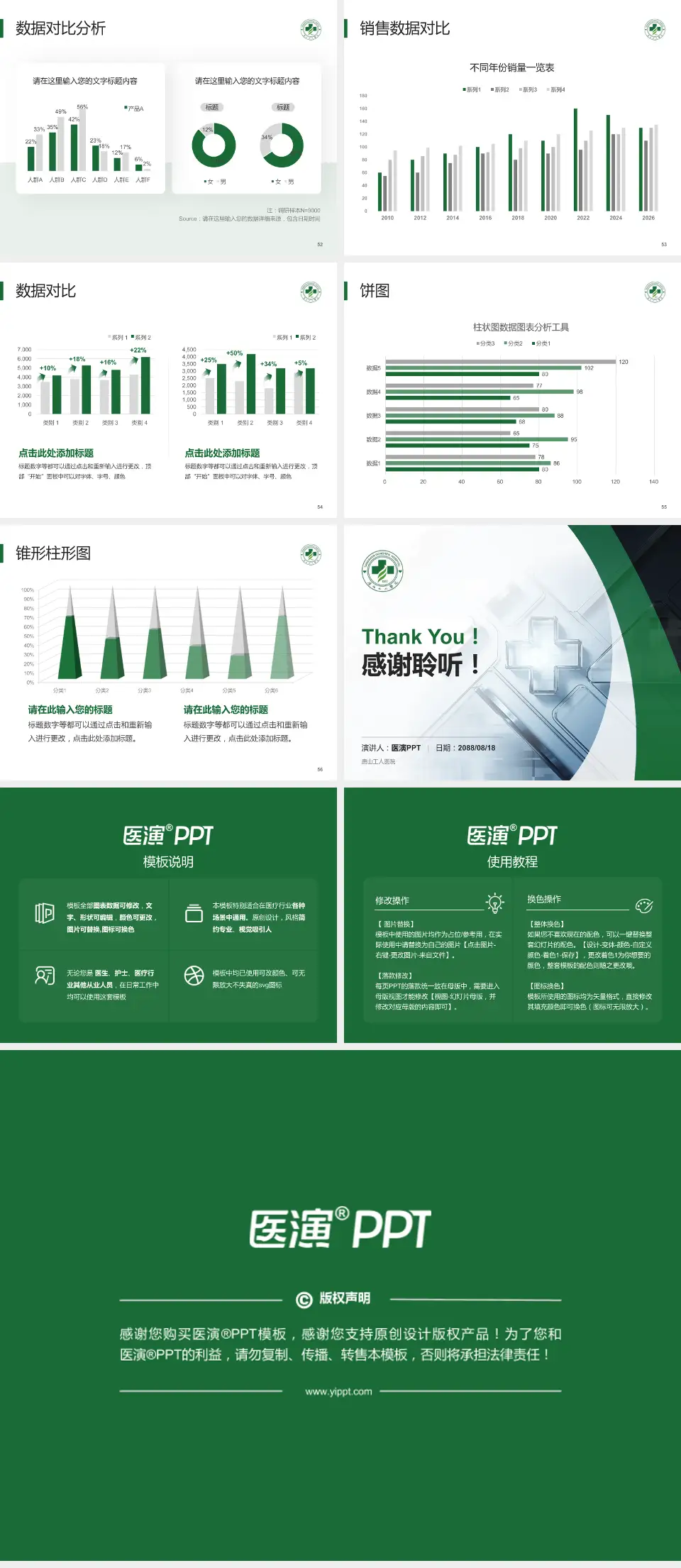 唐山工人医院医疗行业比赛专用PPT模板4:3格式幻灯片预览图7