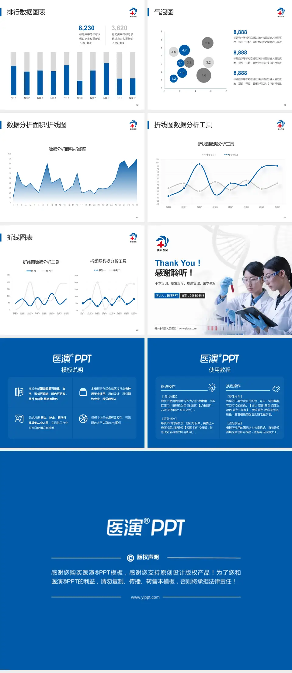 衡水市第四人民医院科研成果展示PPT模板4:3格式幻灯片预览图6