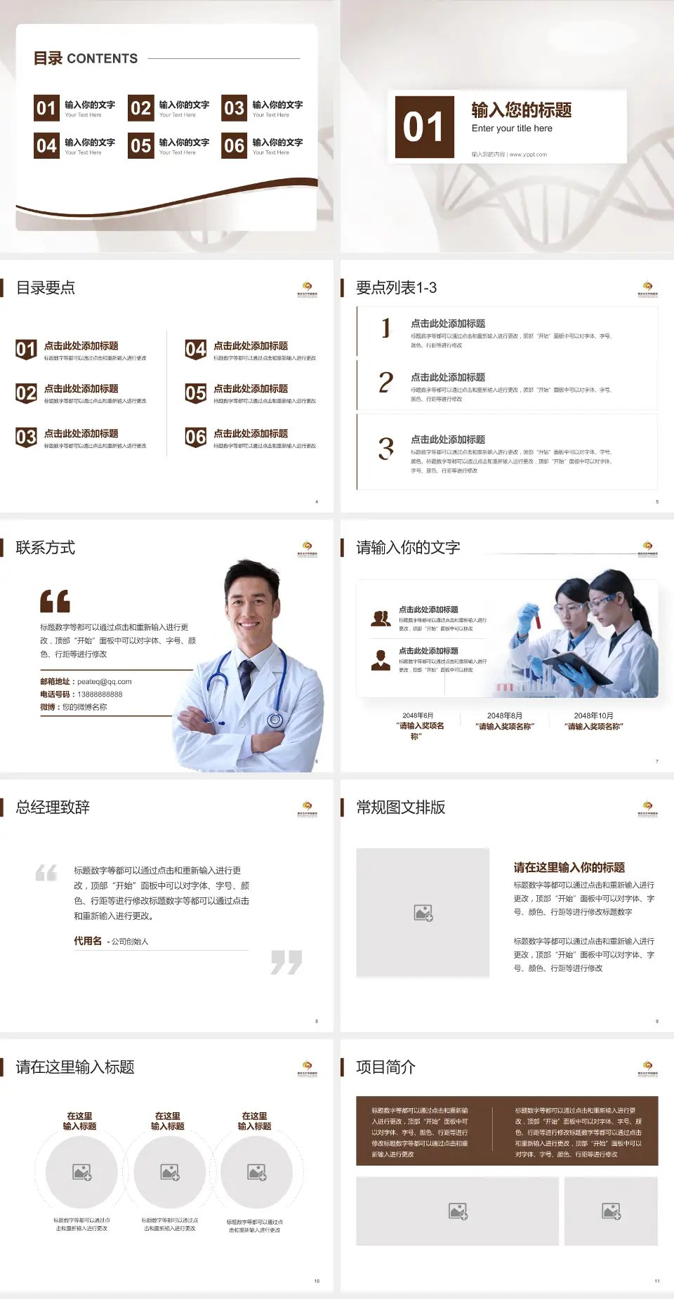 秦皇岛市中医医院项目申请与汇报PPT模板4:3格式幻灯片预览图2