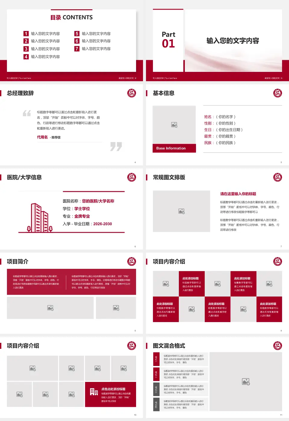 沧州市人民医院医院本部个人求职应聘简历PPT模板16:9格式幻灯片预览图2