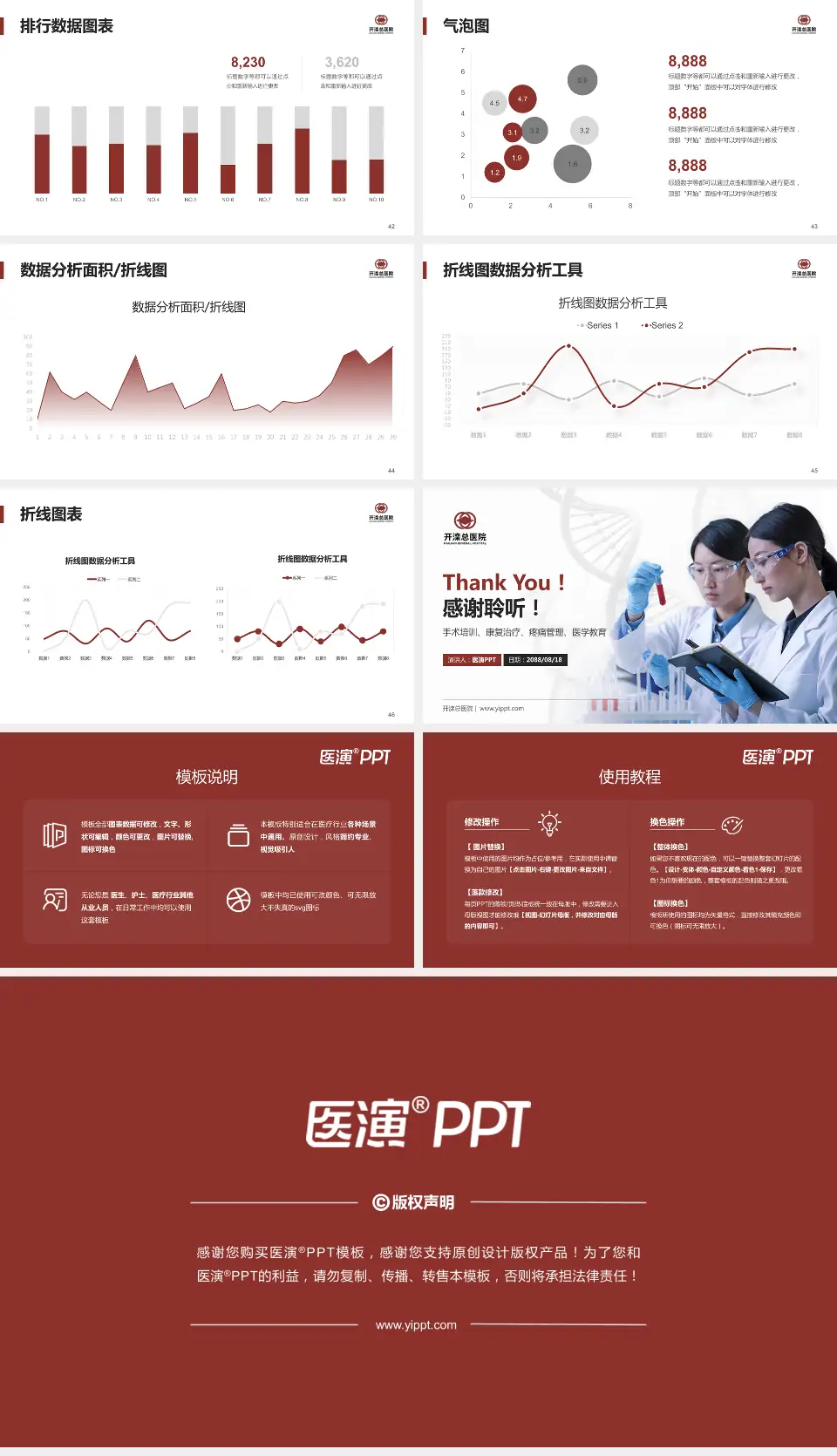 开滦总医院科研成果展示PPT模板16:9格式幻灯片预览图6