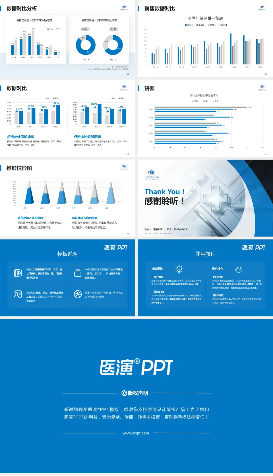 河北医科大学第二医院鹿泉院区医疗行业比赛专用PPT模板16:9格式幻灯片预览图7