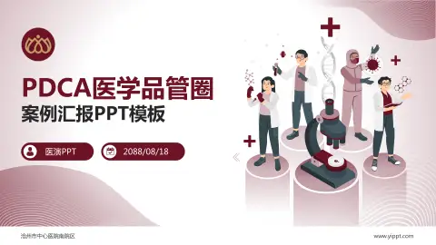 沧州市中心医院南院区品管圈PDCA演示专用PPT模板