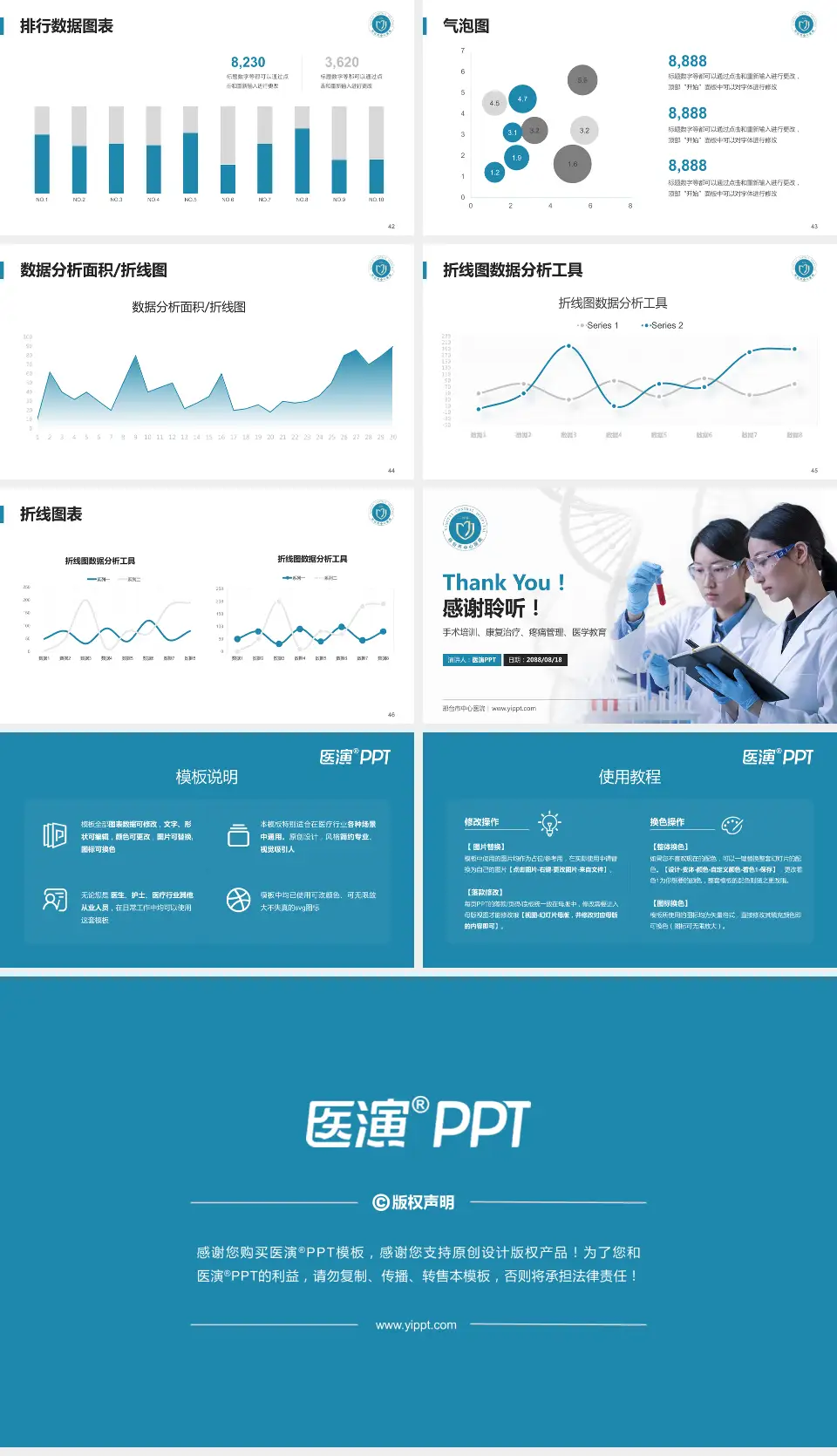 邢台市中心医院科研成果展示PPT模板16:9格式幻灯片预览图6