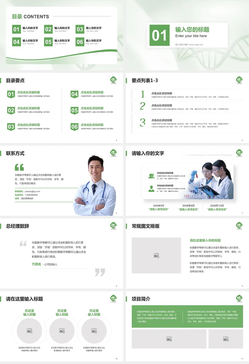 河北省眼科医院项目申请与汇报PPT模板16:9格式幻灯片预览图2