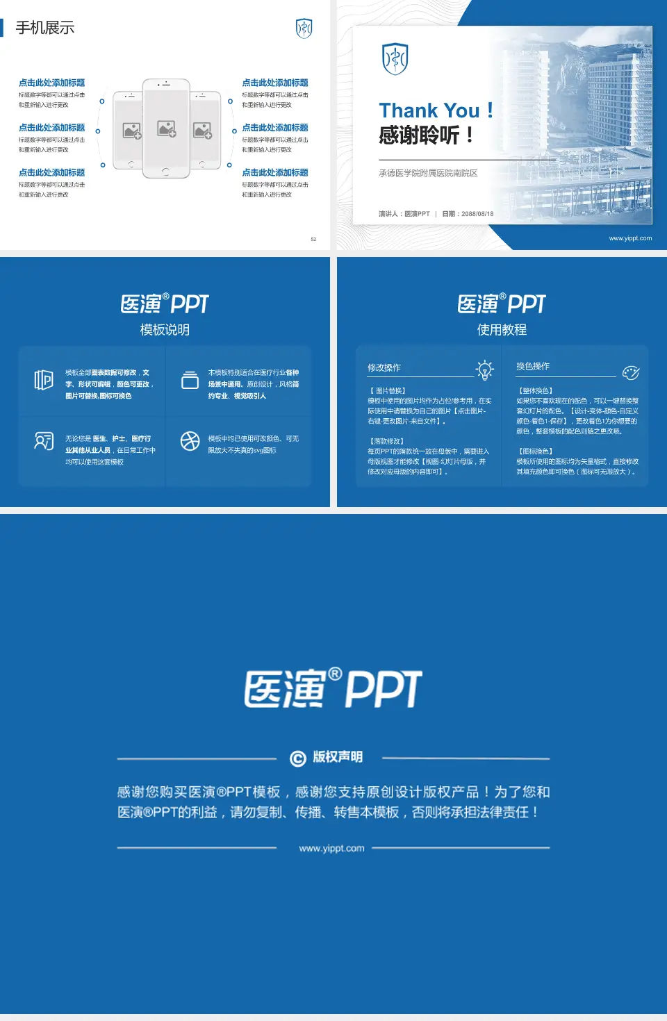 承德医学院附属医院南院区医院管理报告PPT模板4:3格式幻灯片预览图7