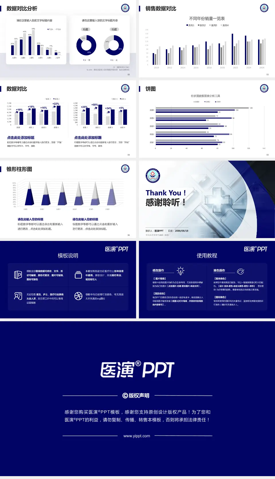 河北北方学院附属第一医院医疗行业比赛专用PPT模板16:9格式幻灯片预览图7