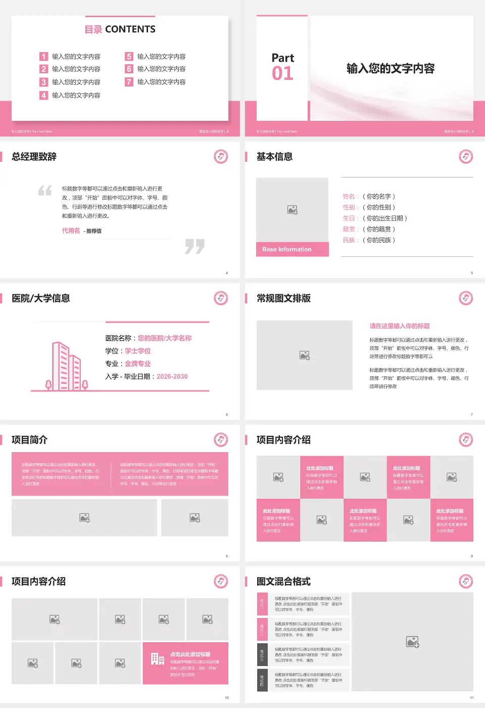 沧州市妇幼保健院个人求职应聘简历PPT模板16:9格式幻灯片预览图2
