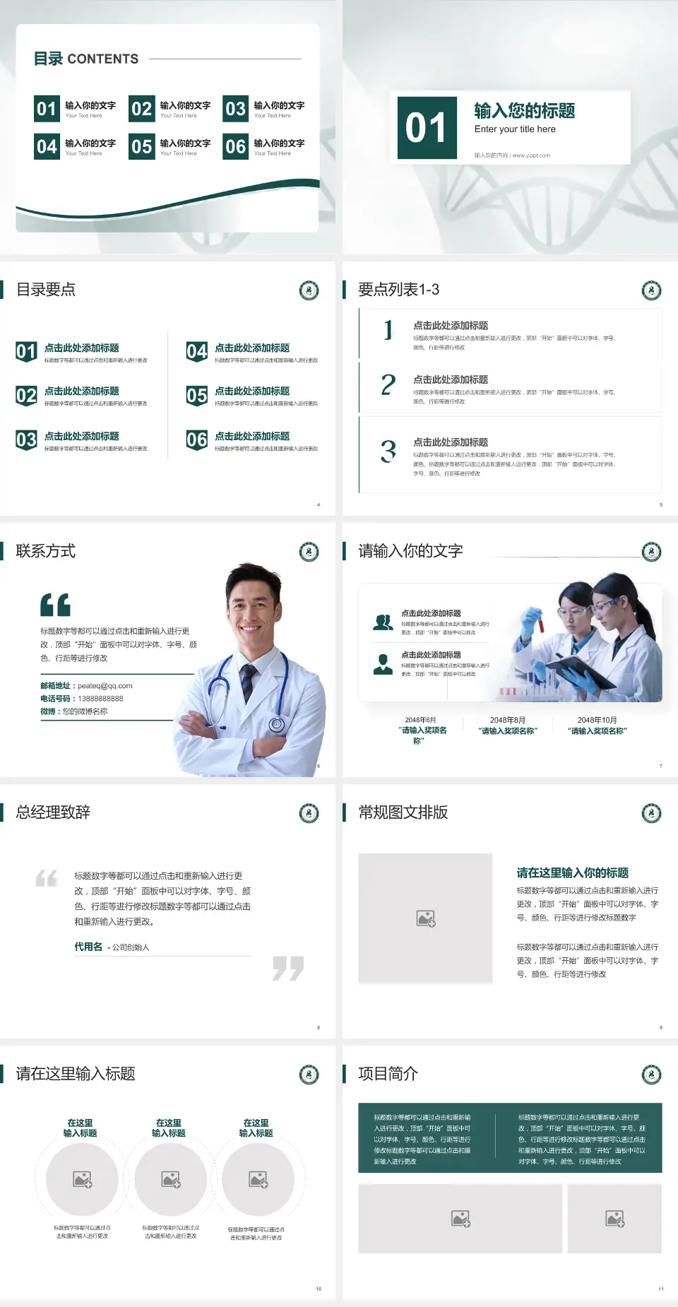 邢台市中医院项目申请与汇报PPT模板4:3格式幻灯片预览图2