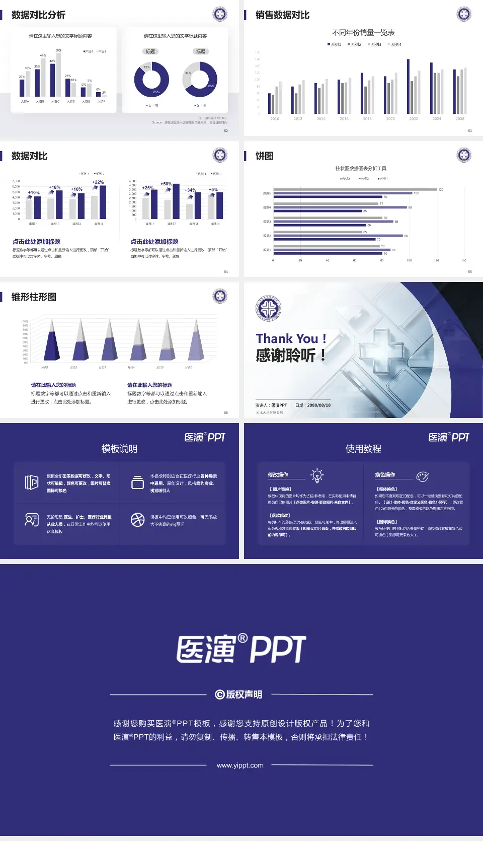 河北大学附属医院医疗行业比赛专用PPT模板16:9格式幻灯片预览图7