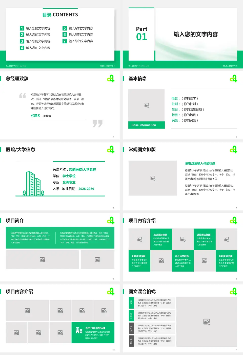 廊坊市第四人民医院主院区个人求职应聘简历PPT模板16:9格式幻灯片预览图2