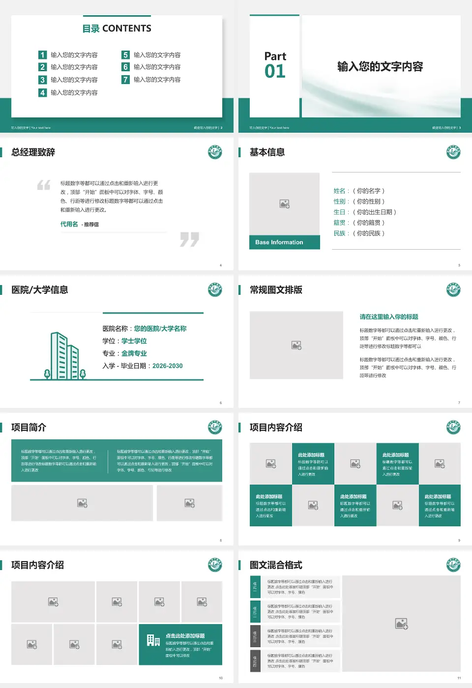 廊坊市中医医院个人求职应聘简历PPT模板16:9格式幻灯片预览图2