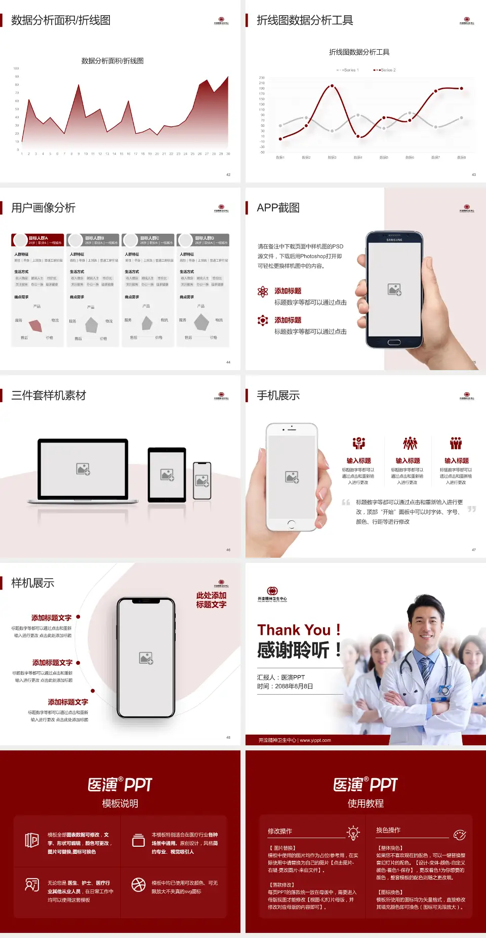 开滦精神卫生中心科室介绍与推广PPT模板4:3格式幻灯片预览图6