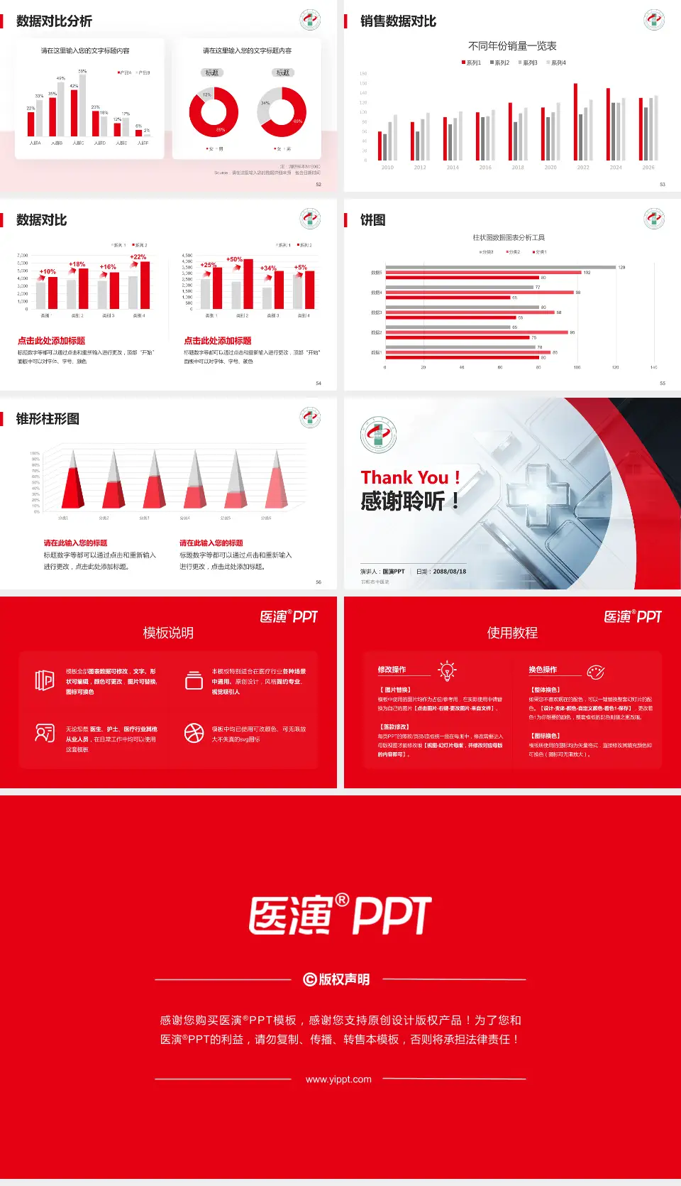 邯郸市中医院医疗行业比赛专用PPT模板16:9格式幻灯片预览图7
