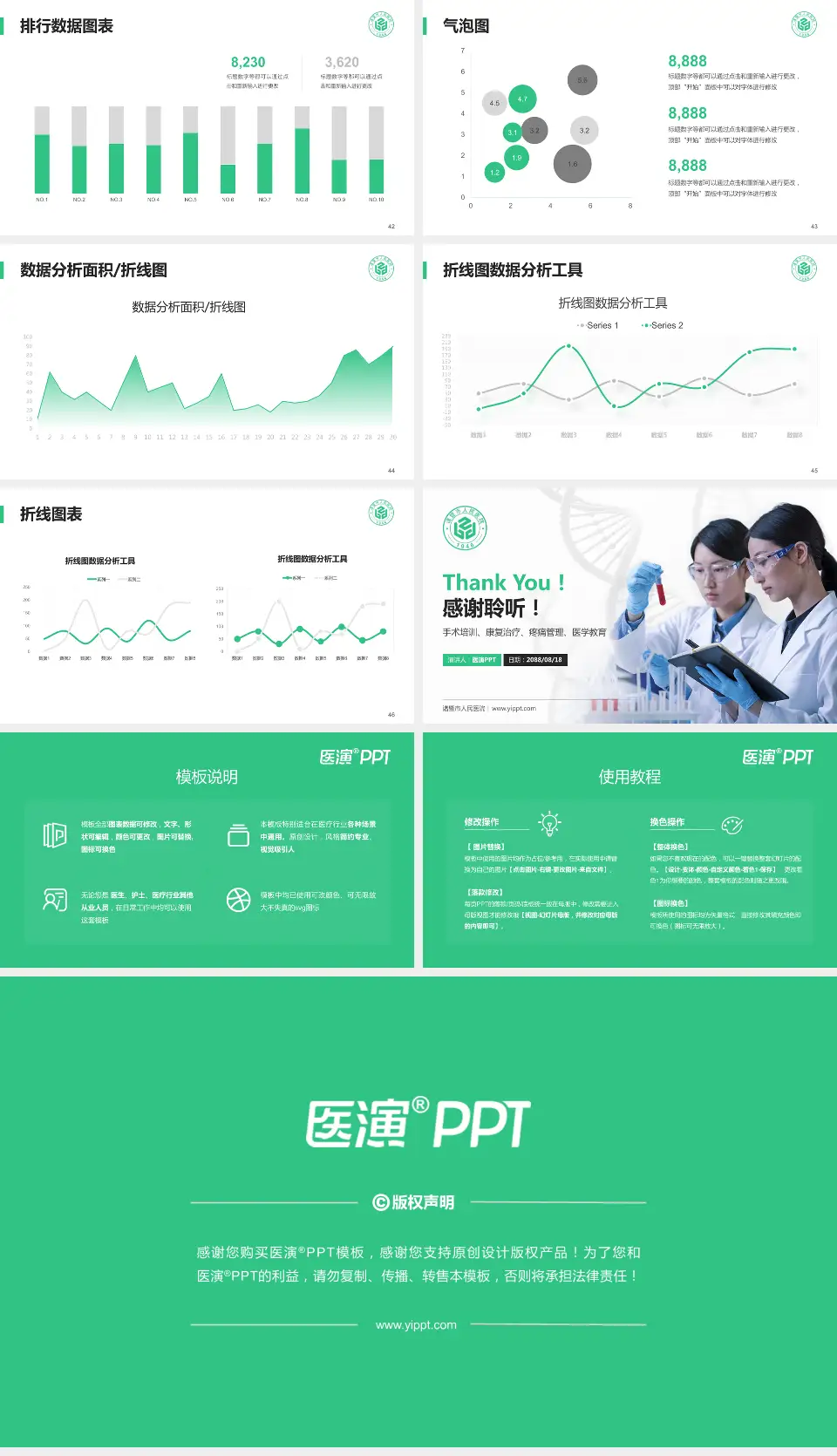 诸暨市人民医院科研成果展示PPT模板16:9格式幻灯片预览图6