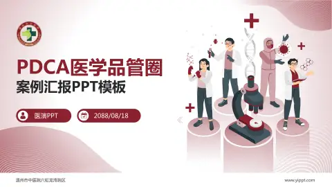 温州市中医院六虹龙湾院区品管圈PDCA演示专用PPT模板