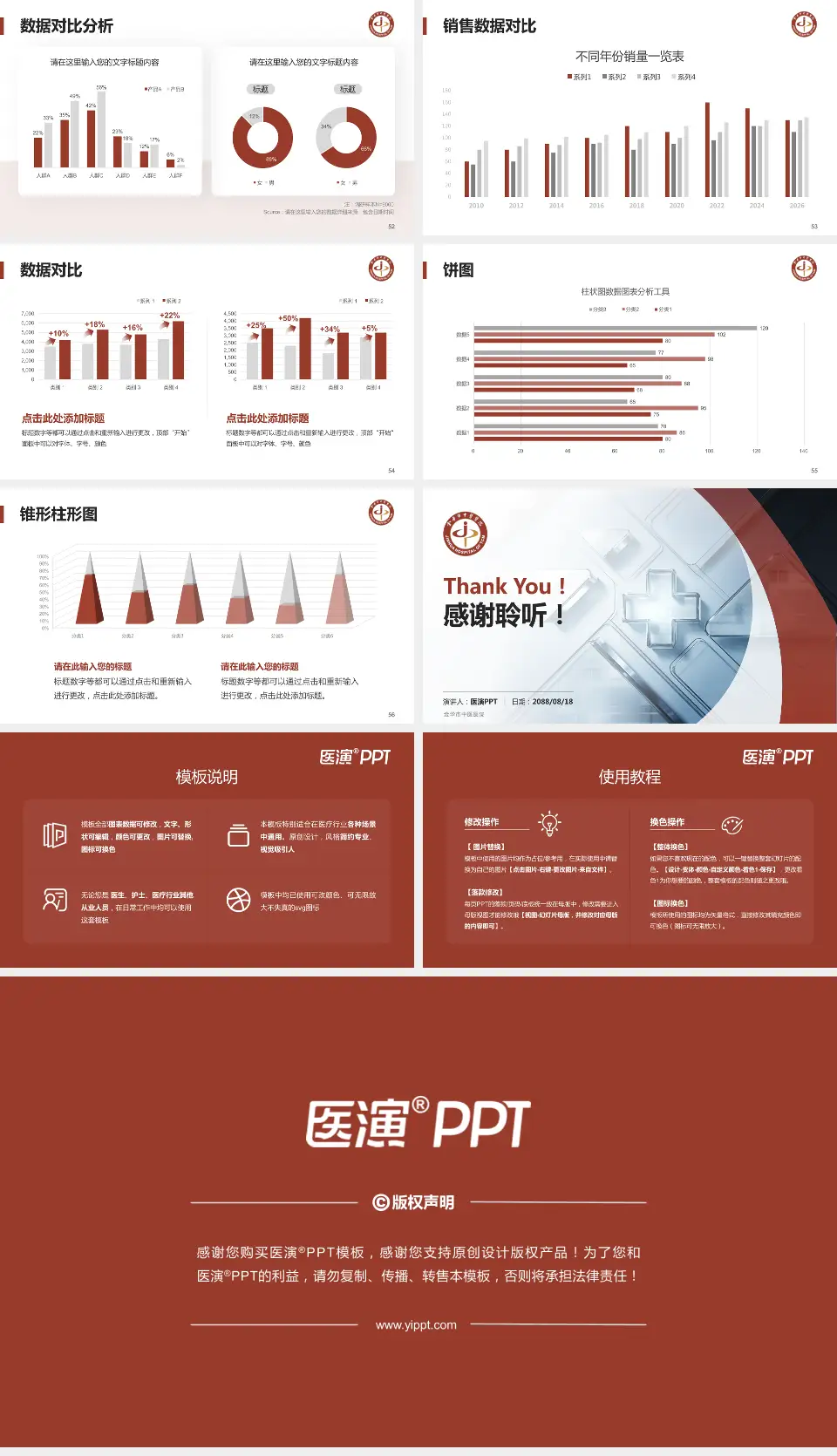金华市中医医院医疗行业比赛专用PPT模板16:9格式幻灯片预览图7