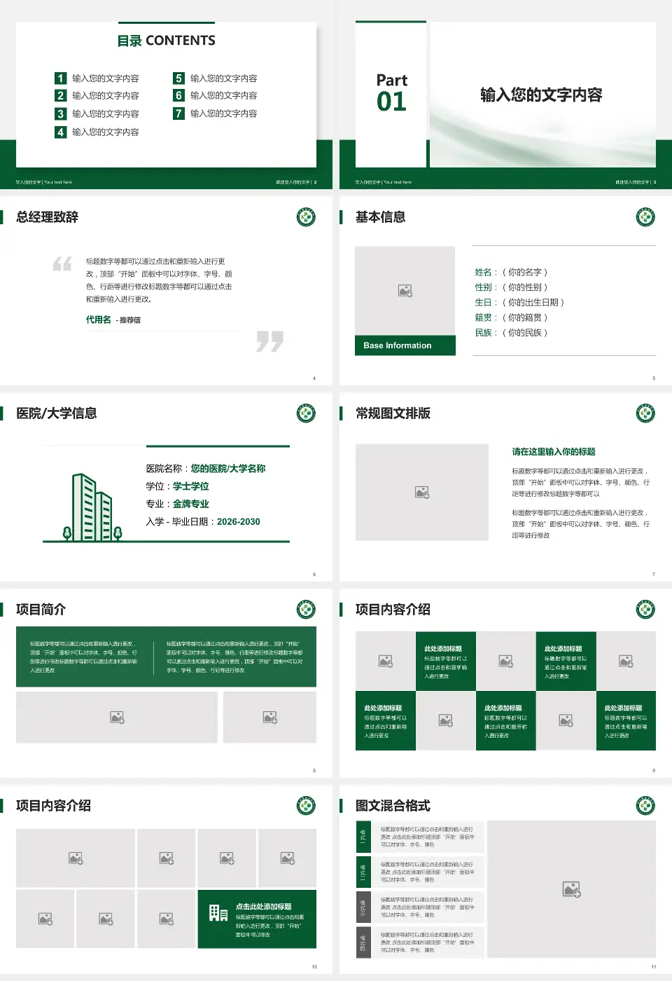 浙江省新华医院个人求职应聘简历PPT模板16:9格式幻灯片预览图2