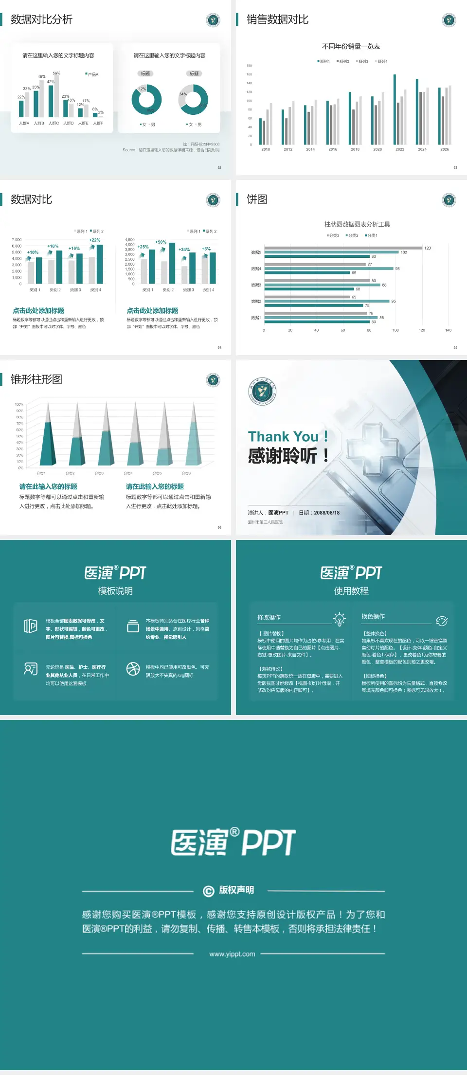 温州市第三人民医院医疗行业比赛专用PPT模板4:3格式幻灯片预览图7