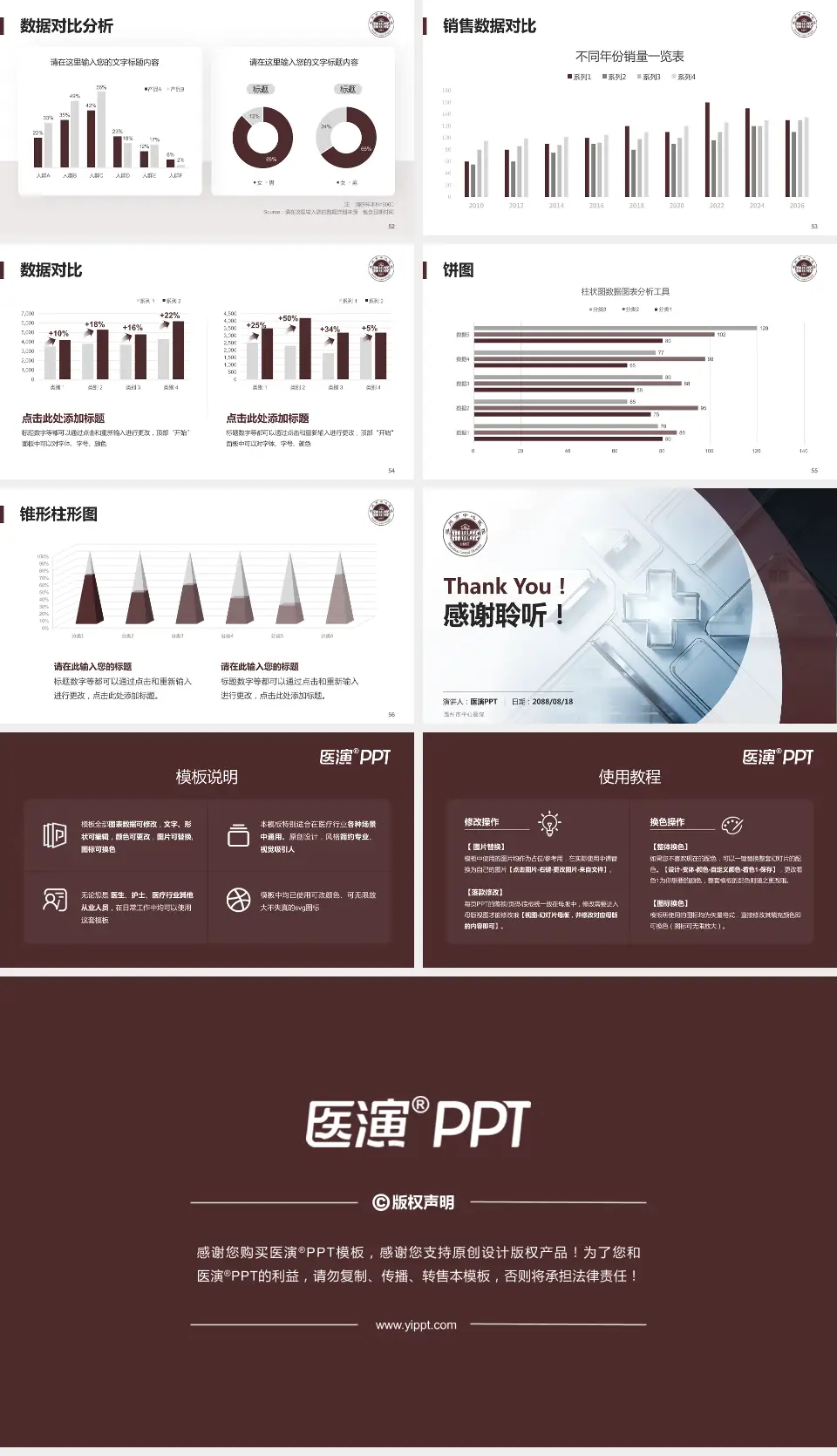 温州市中心医院医疗行业比赛专用PPT模板16:9格式幻灯片预览图7