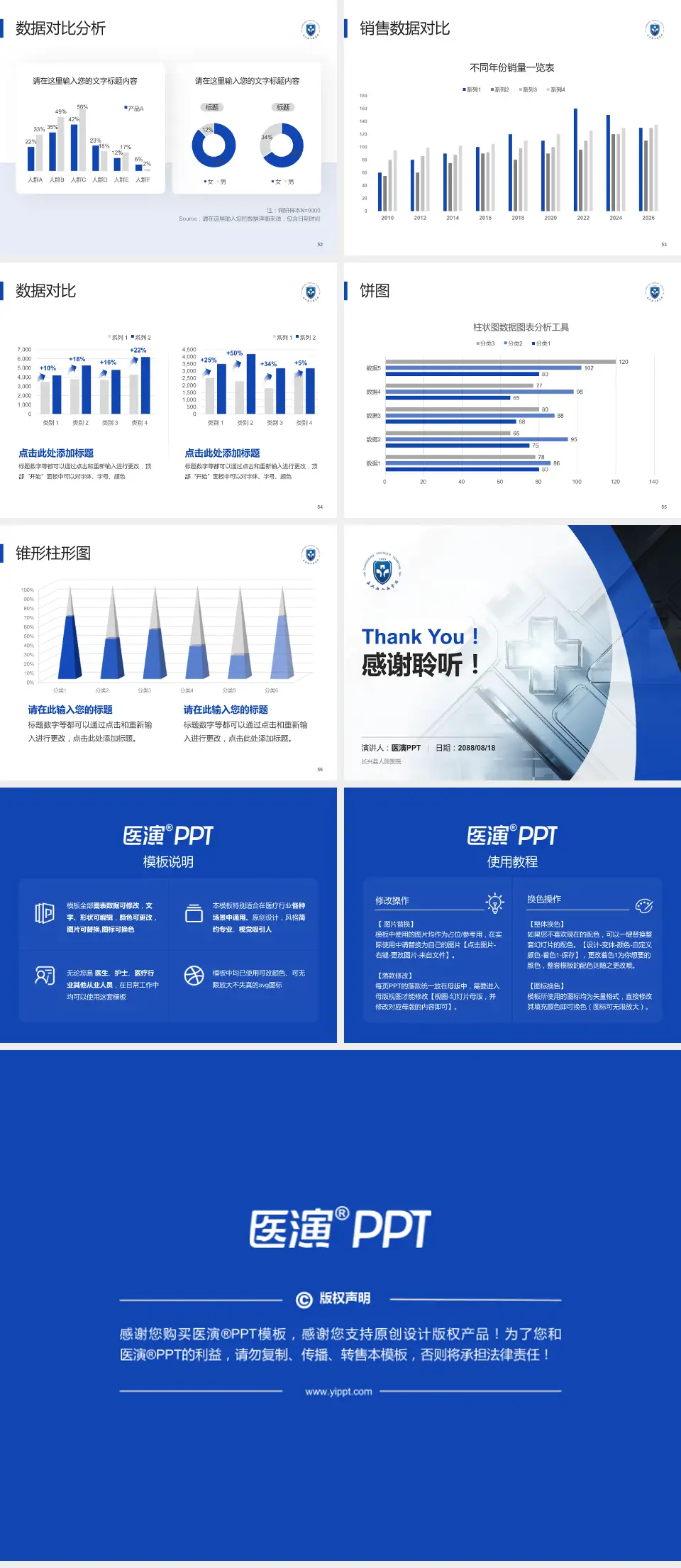 长兴县人民医院医疗行业比赛专用PPT模板4:3格式幻灯片预览图7