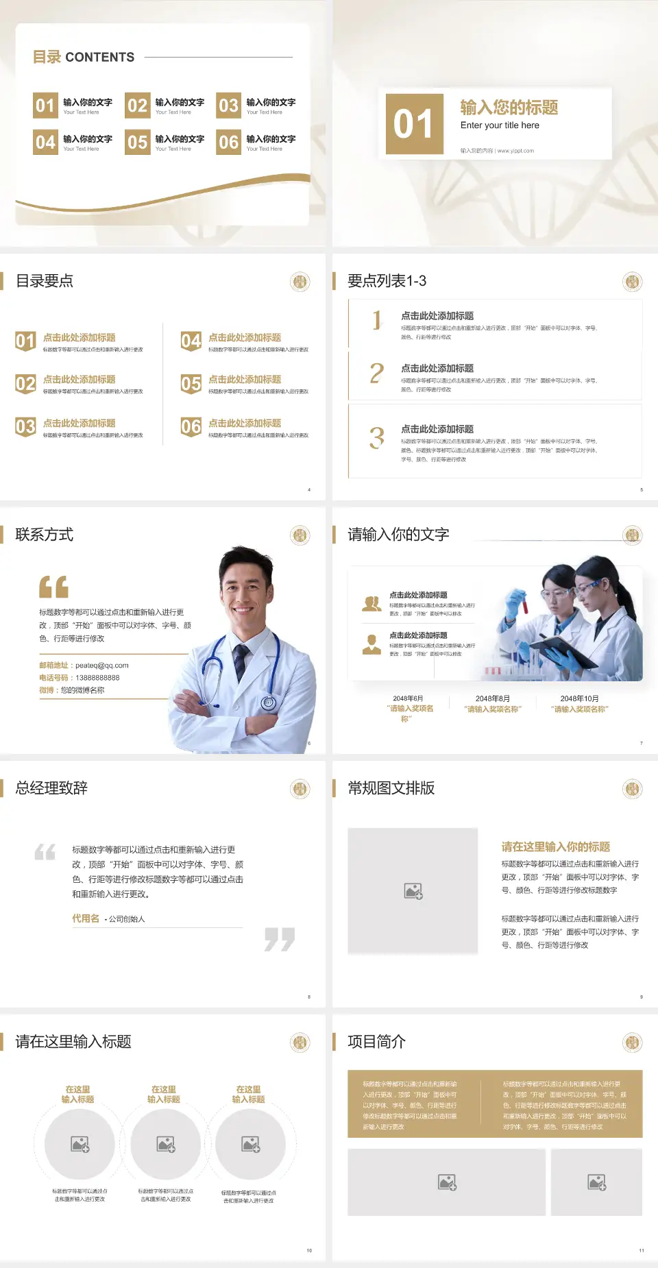 温岭市第一人民医院项目申请与汇报PPT模板4:3格式幻灯片预览图2