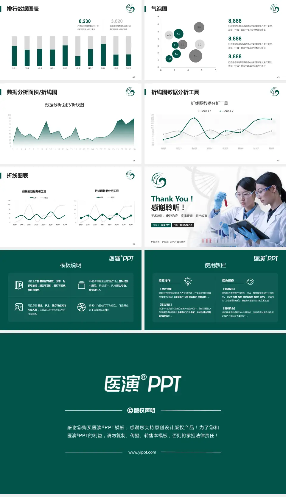 保定市第一中医院科研成果展示PPT模板16:9格式幻灯片预览图6