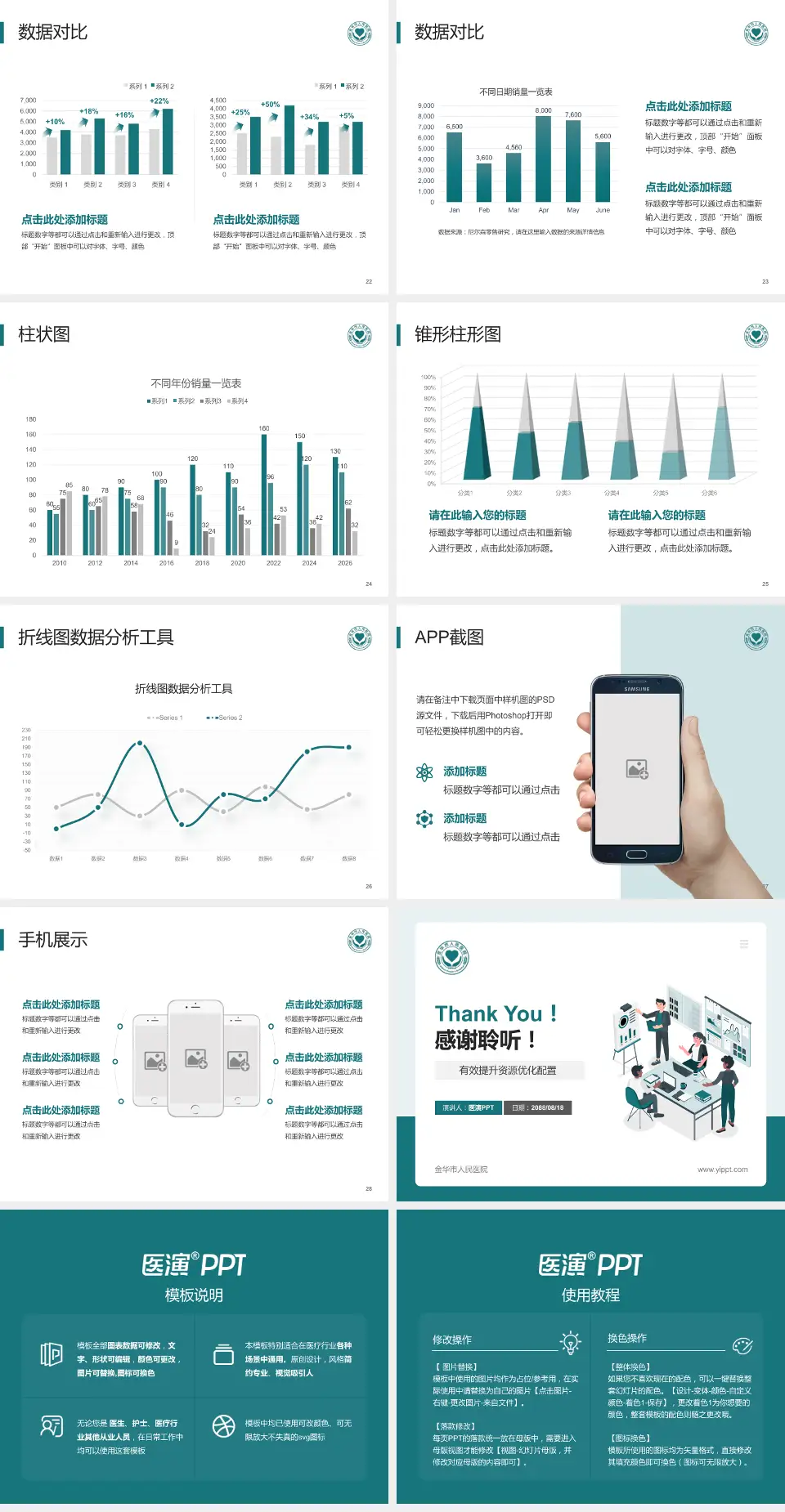 金华市人民医院财务与预算报告PPT模板4:3格式幻灯片预览图4