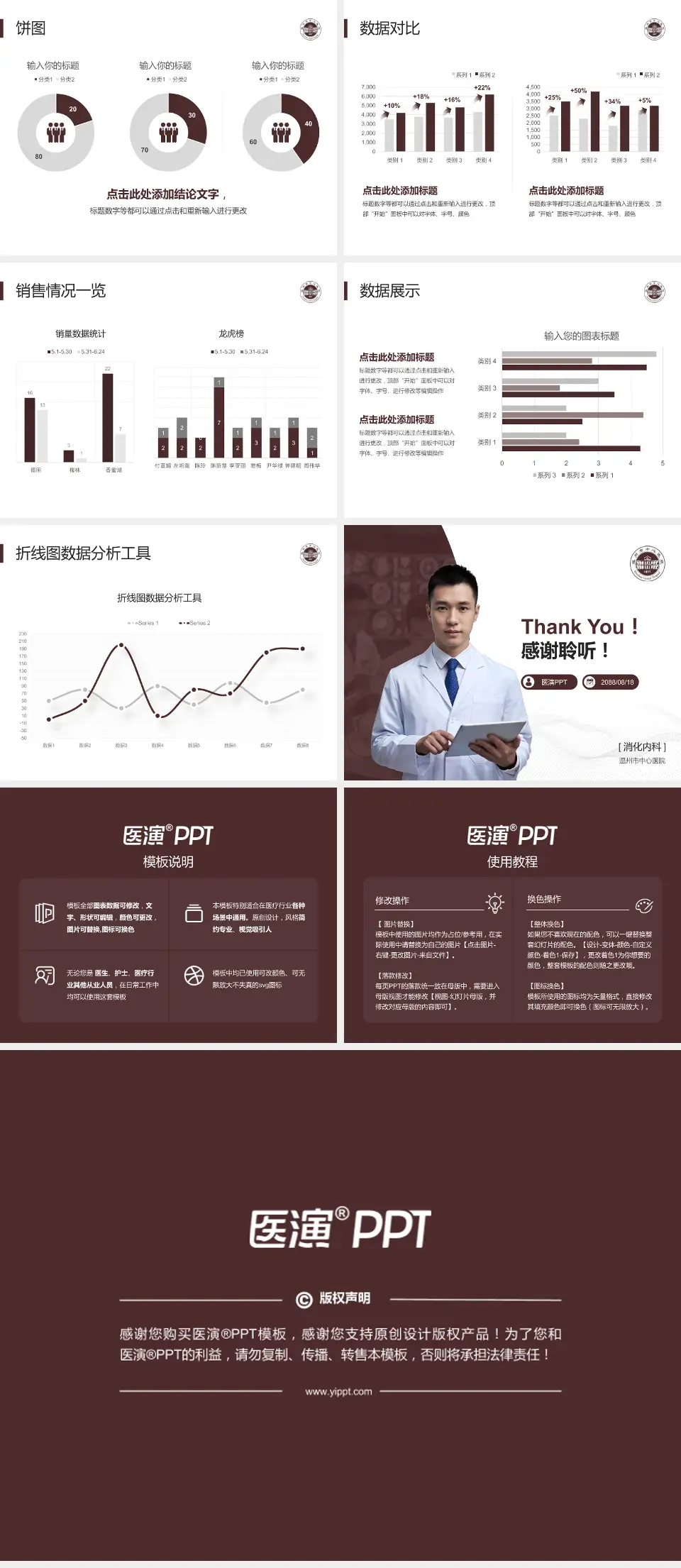 温州市中心医院病例分享与讨论PPT模板4:3格式幻灯片预览图4