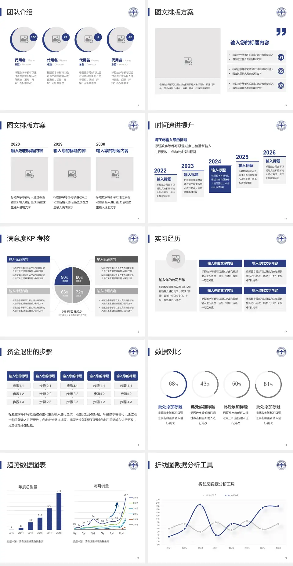 湖州市第一人民医院培训与教育PPT模板4:3格式幻灯片预览图3