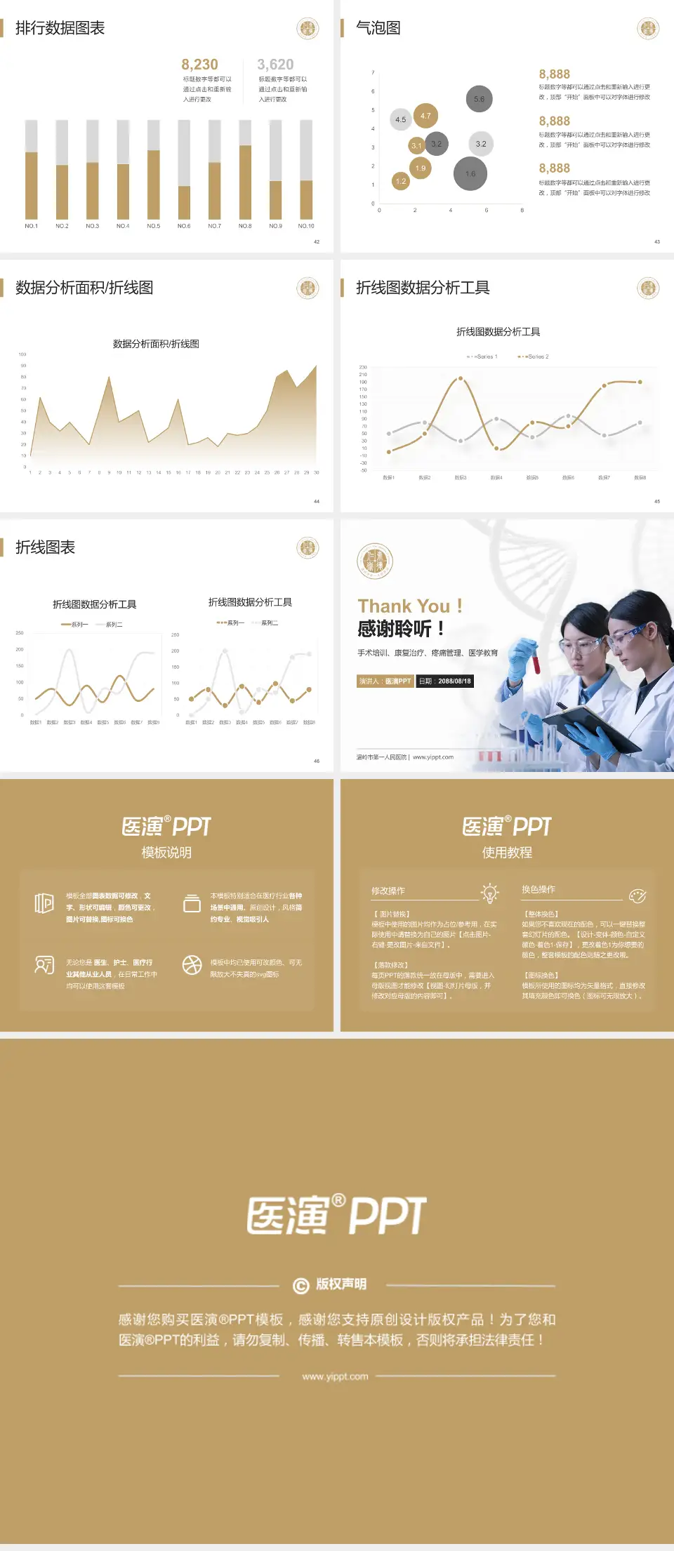 温岭市第一人民医院科研成果展示PPT模板4:3格式幻灯片预览图6