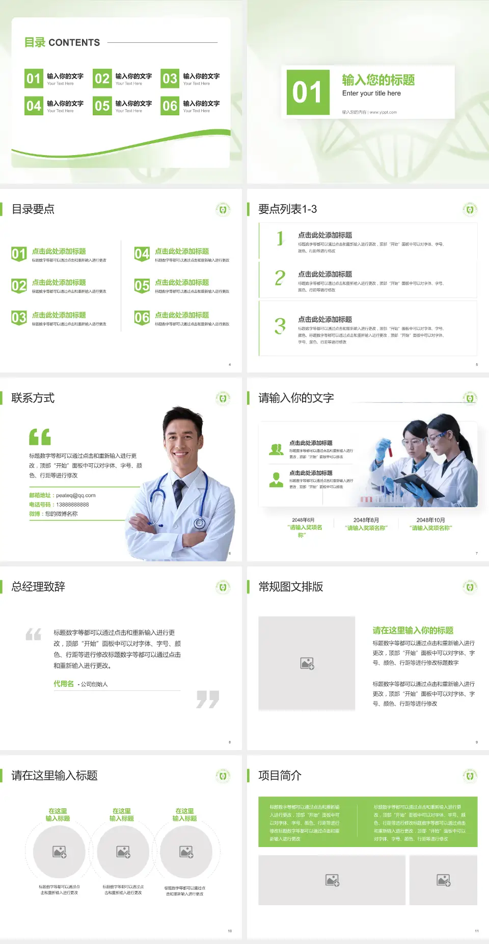 湖州市中心医院项目申请与汇报PPT模板4:3格式幻灯片预览图2