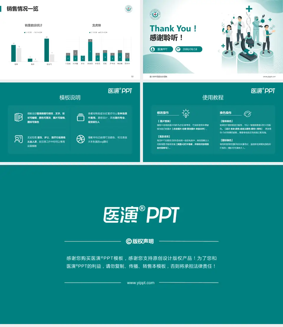 温州市中西医结合医院品管圈PDCA演示专用PPT模板16:9格式幻灯片预览图7