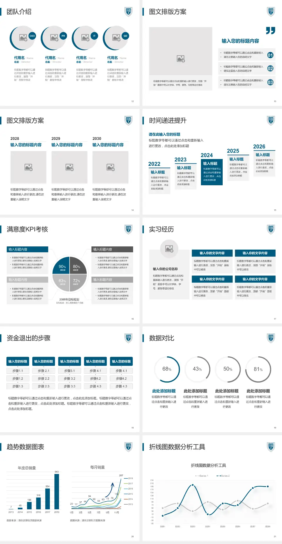 浙江省立同德医院培训与教育PPT模板4:3格式幻灯片预览图3