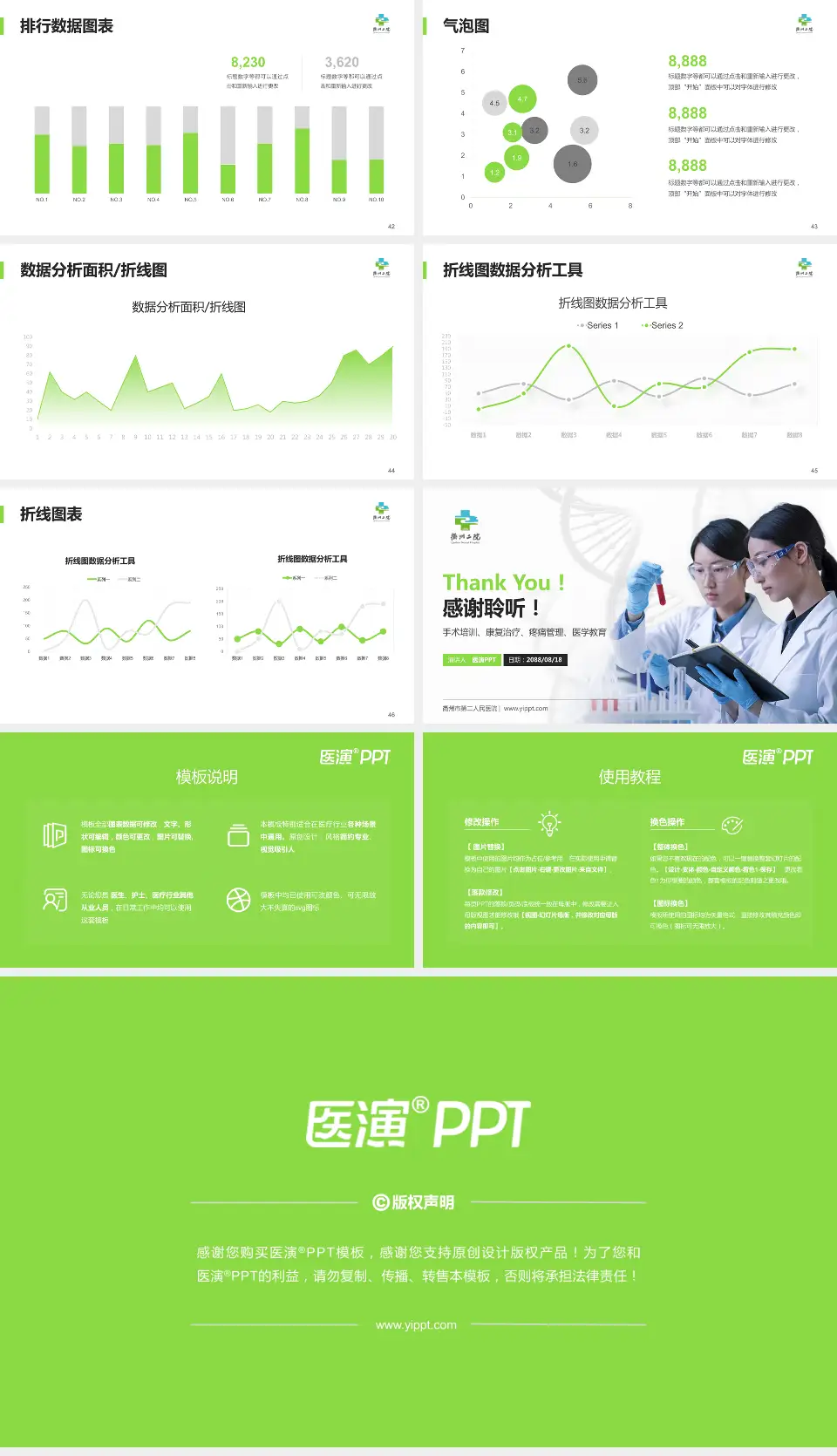 衢州市第二人民医院科研成果展示PPT模板16:9格式幻灯片预览图6