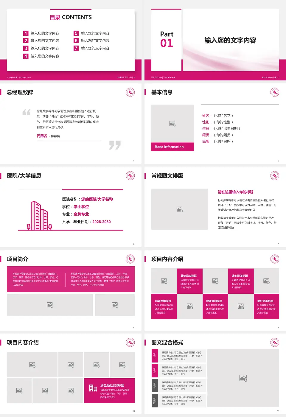 长兴县妇幼保健院个人求职应聘简历PPT模板16:9格式幻灯片预览图2