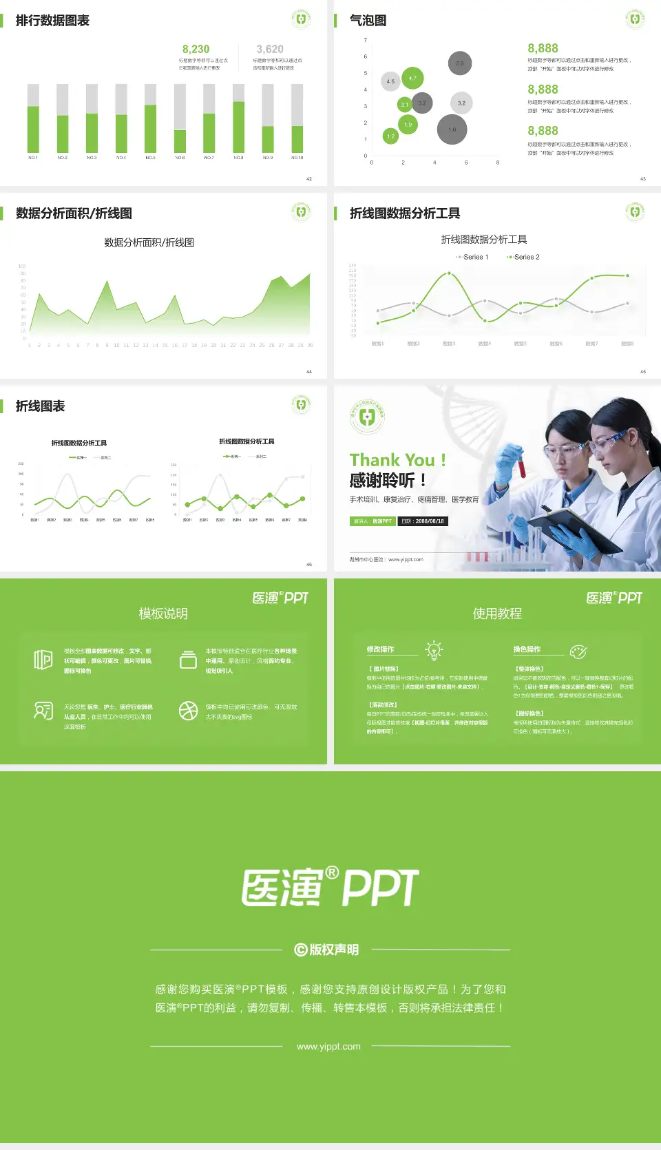 湖州市中心医院科研成果展示PPT模板16:9格式幻灯片预览图6