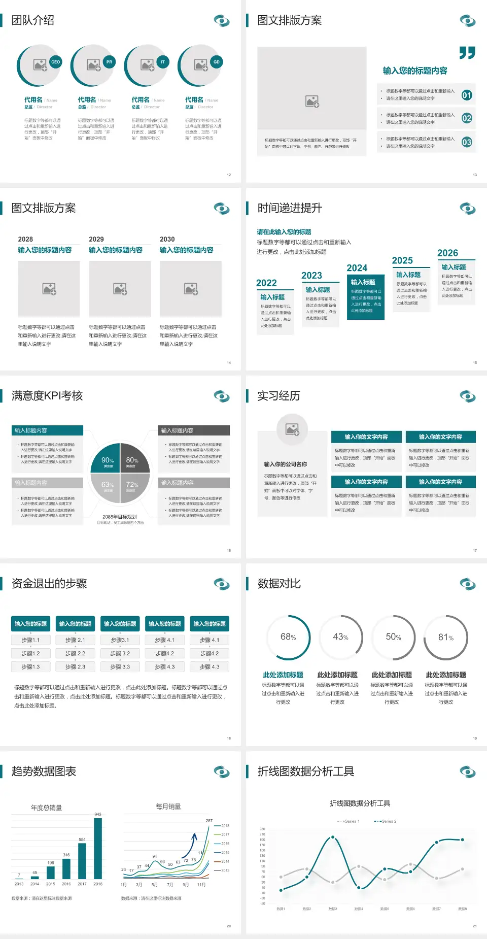 温州医科大学附属眼视光医院培训与教育PPT模板4:3格式幻灯片预览图3