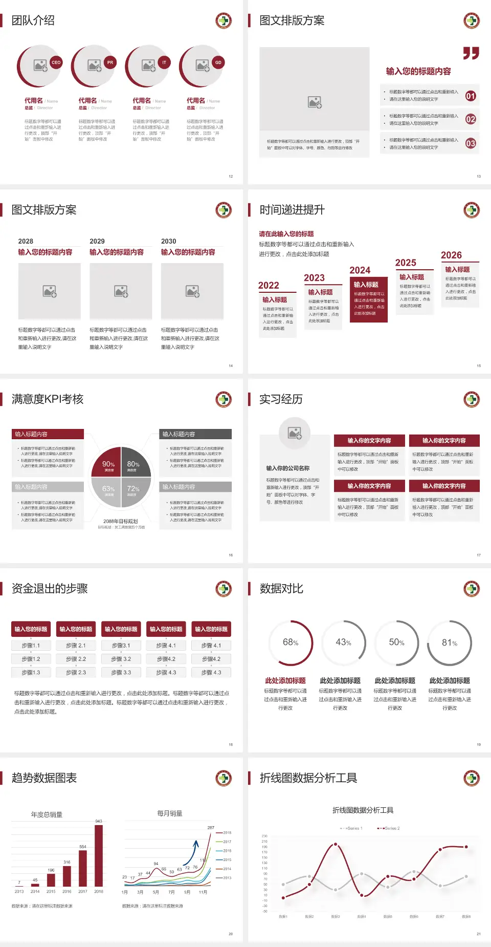 温州市中医院六虹龙湾院区培训与教育PPT模板4:3格式幻灯片预览图3