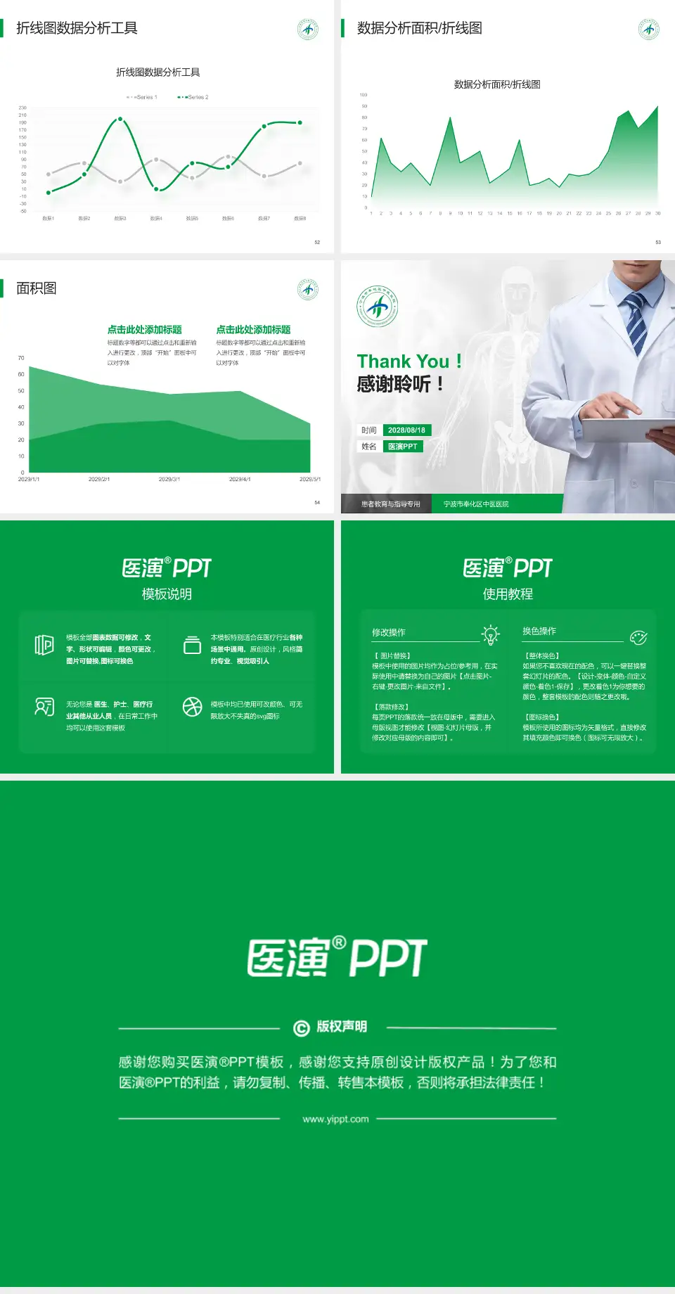 宁波市奉化区中医医院患者教育与指导PPT模板4:3格式幻灯片预览图7