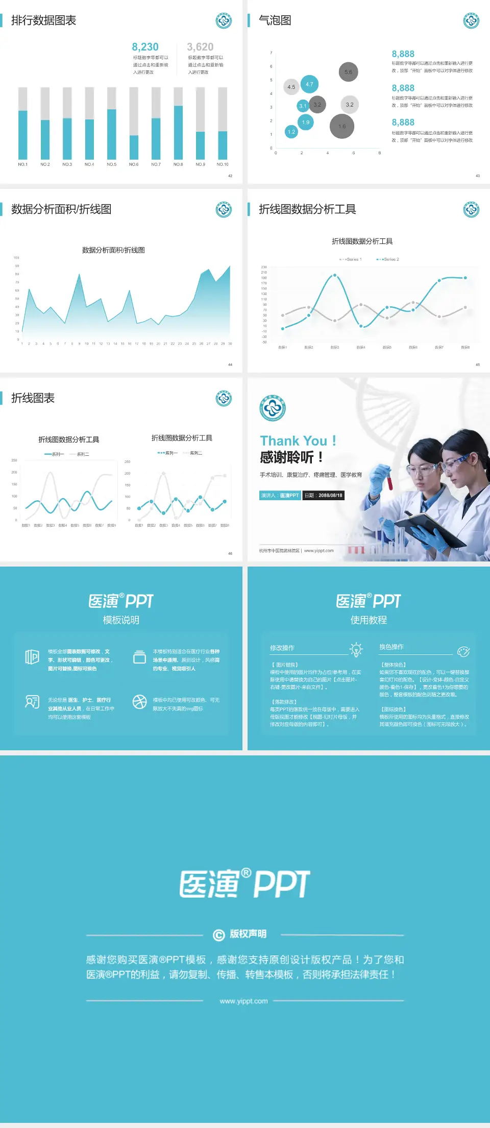 杭州市中医院武林院区科研成果展示PPT模板4:3格式幻灯片预览图6