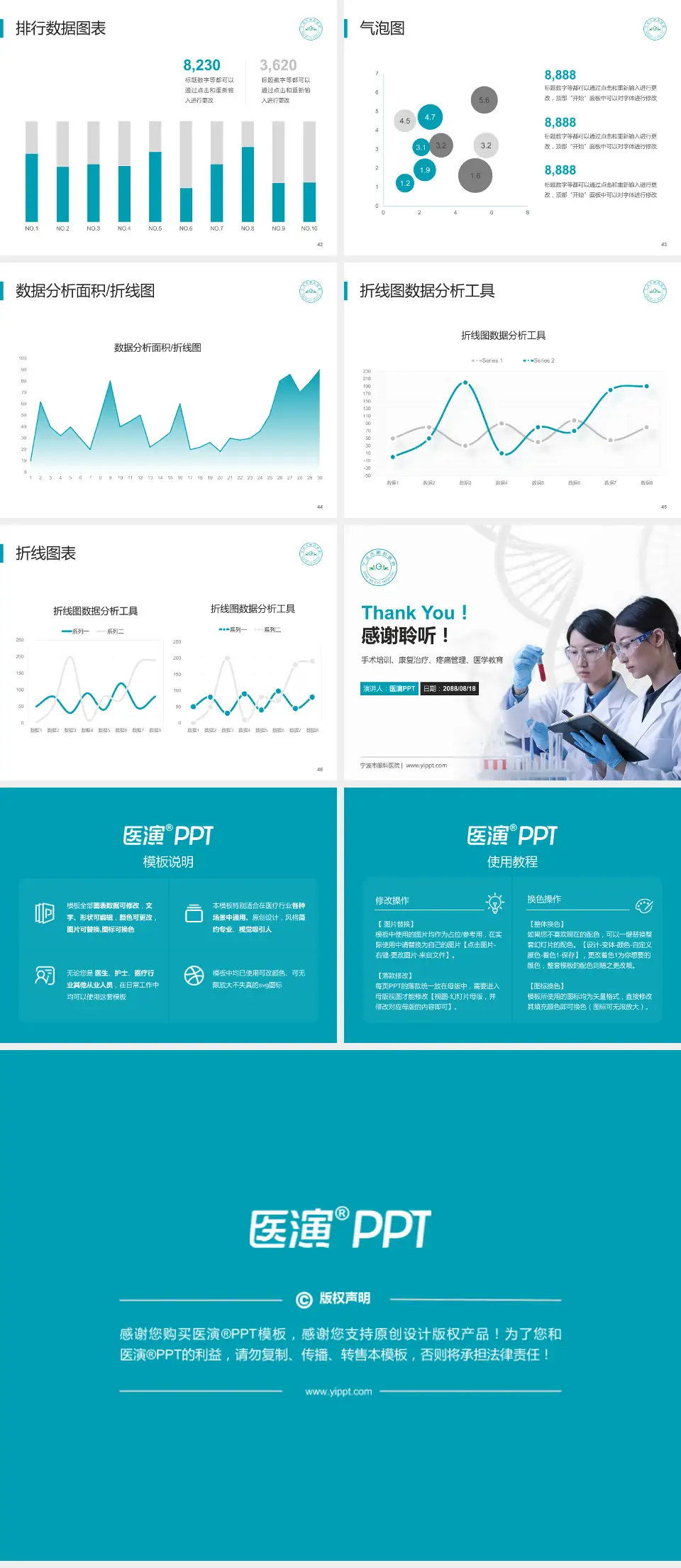 宁波市眼科医院科研成果展示PPT模板4:3格式幻灯片预览图6