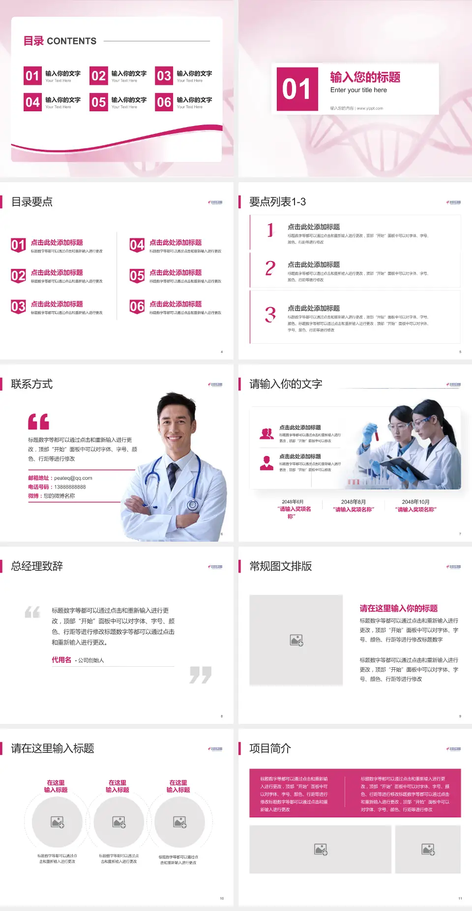 杭州市妇产科医院项目申请与汇报PPT模板4:3格式幻灯片预览图2