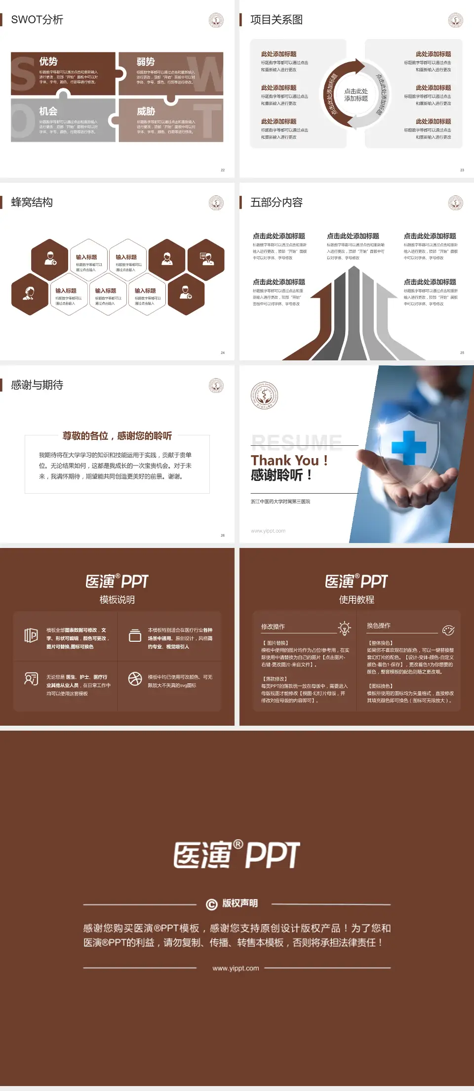 浙江中医药大学附属第三医院个人求职应聘简历PPT模板4:3格式幻灯片预览图4