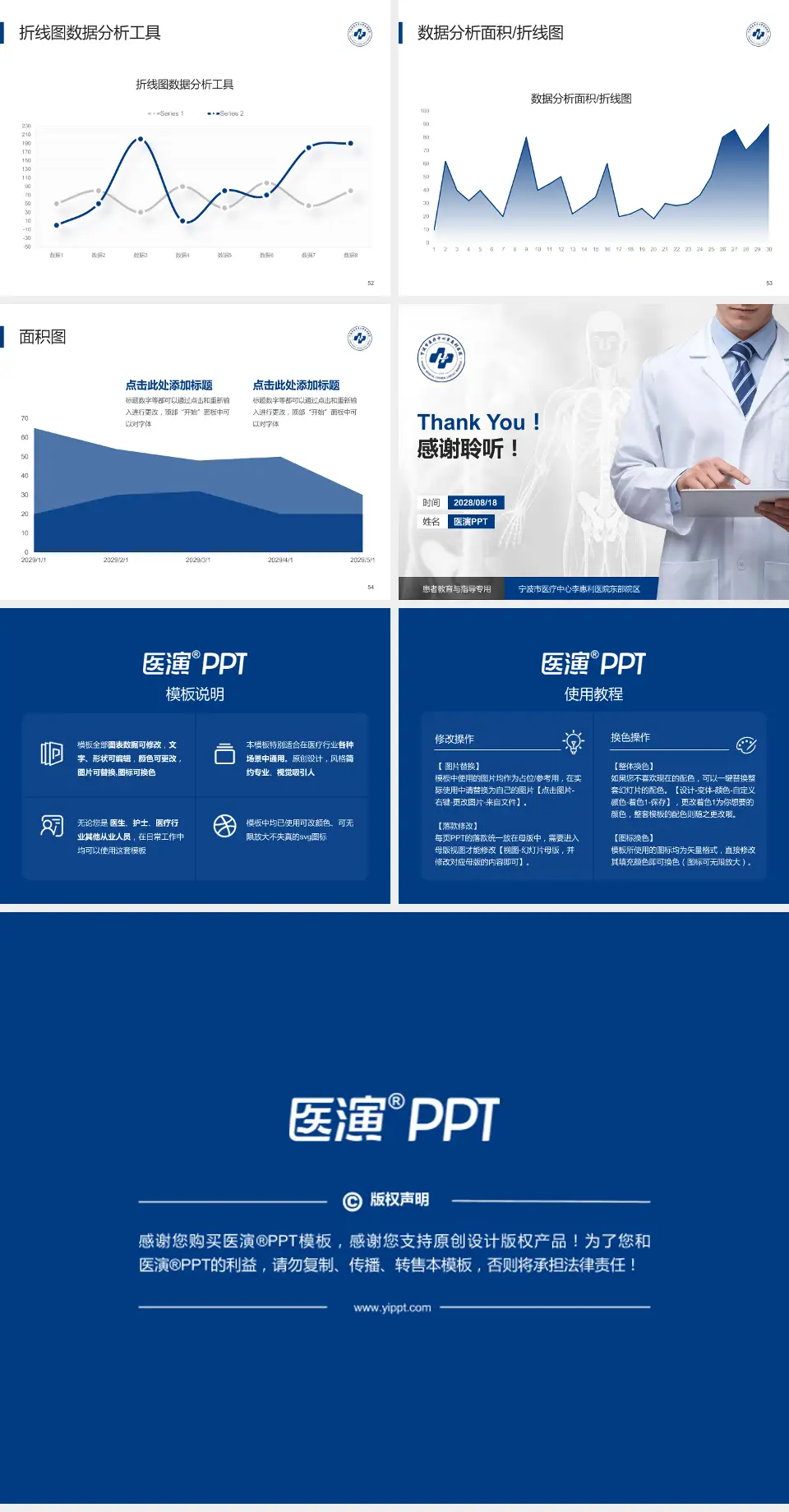 宁波市医疗中心李惠利医院东部院区患者教育与指导PPT模板4:3格式幻灯片预览图7