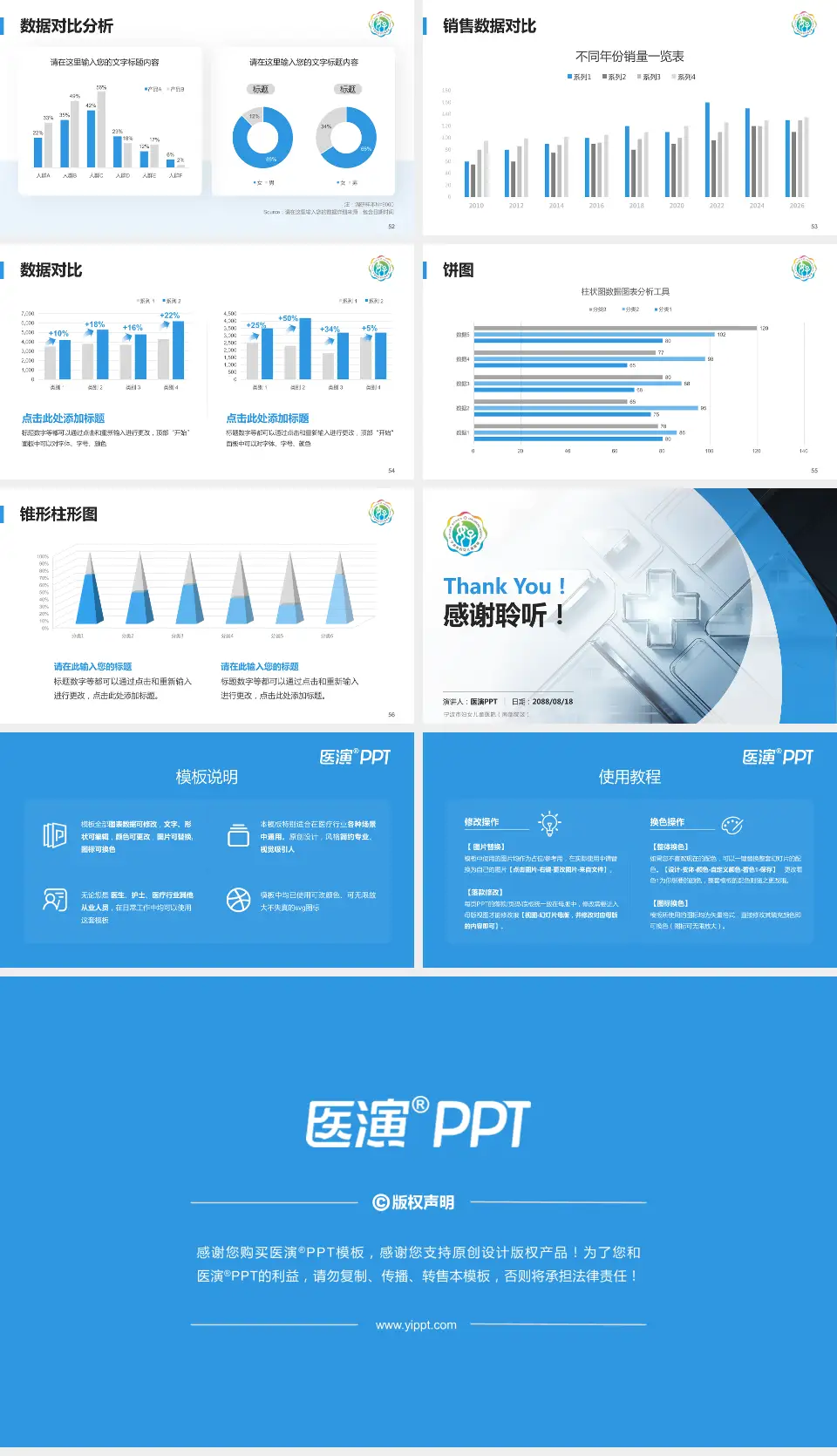 宁波市妇女儿童医院（南部院区）医疗行业比赛专用PPT模板16:9格式幻灯片预览图7