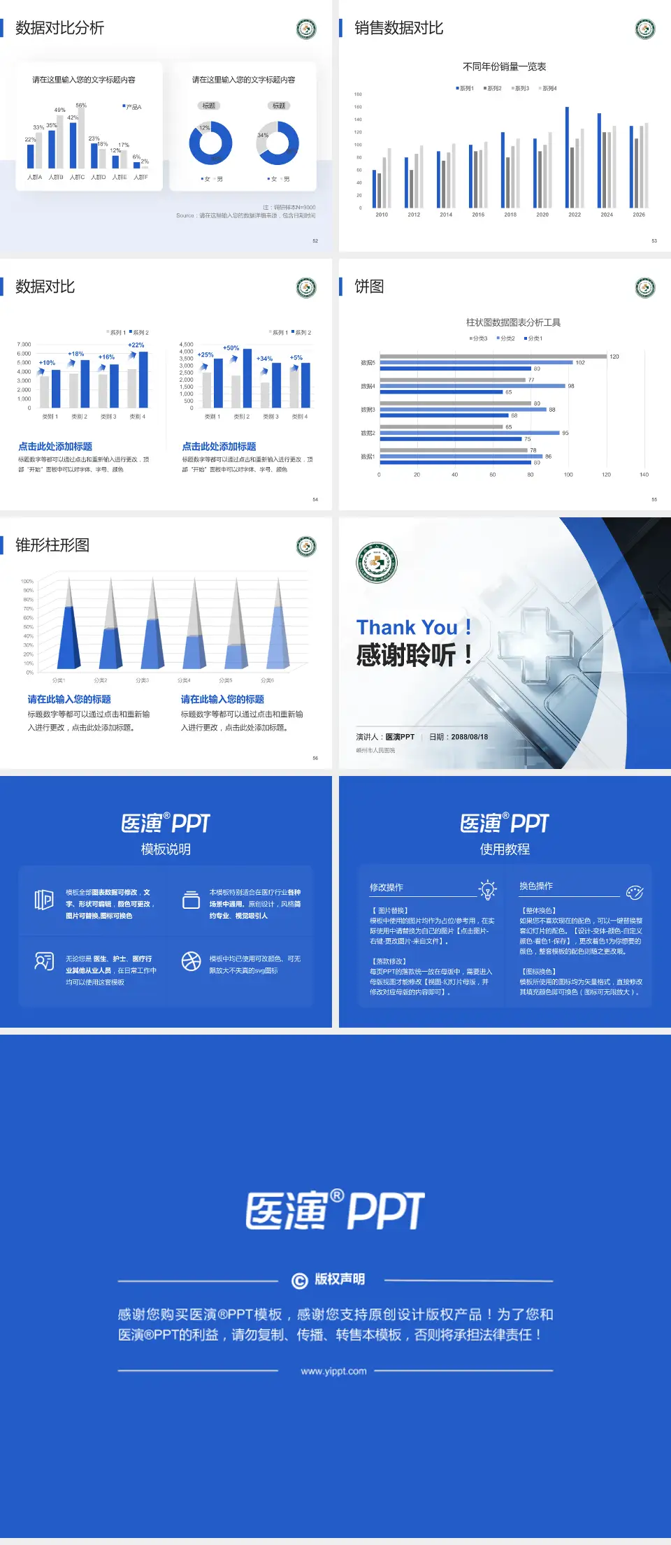 嵊州市人民医院医疗行业比赛专用PPT模板4:3格式幻灯片预览图7