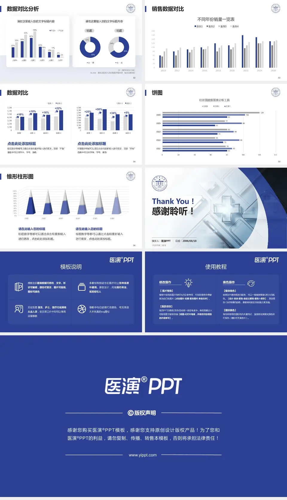 宁波市第二医院医疗行业比赛专用PPT模板16:9格式幻灯片预览图7