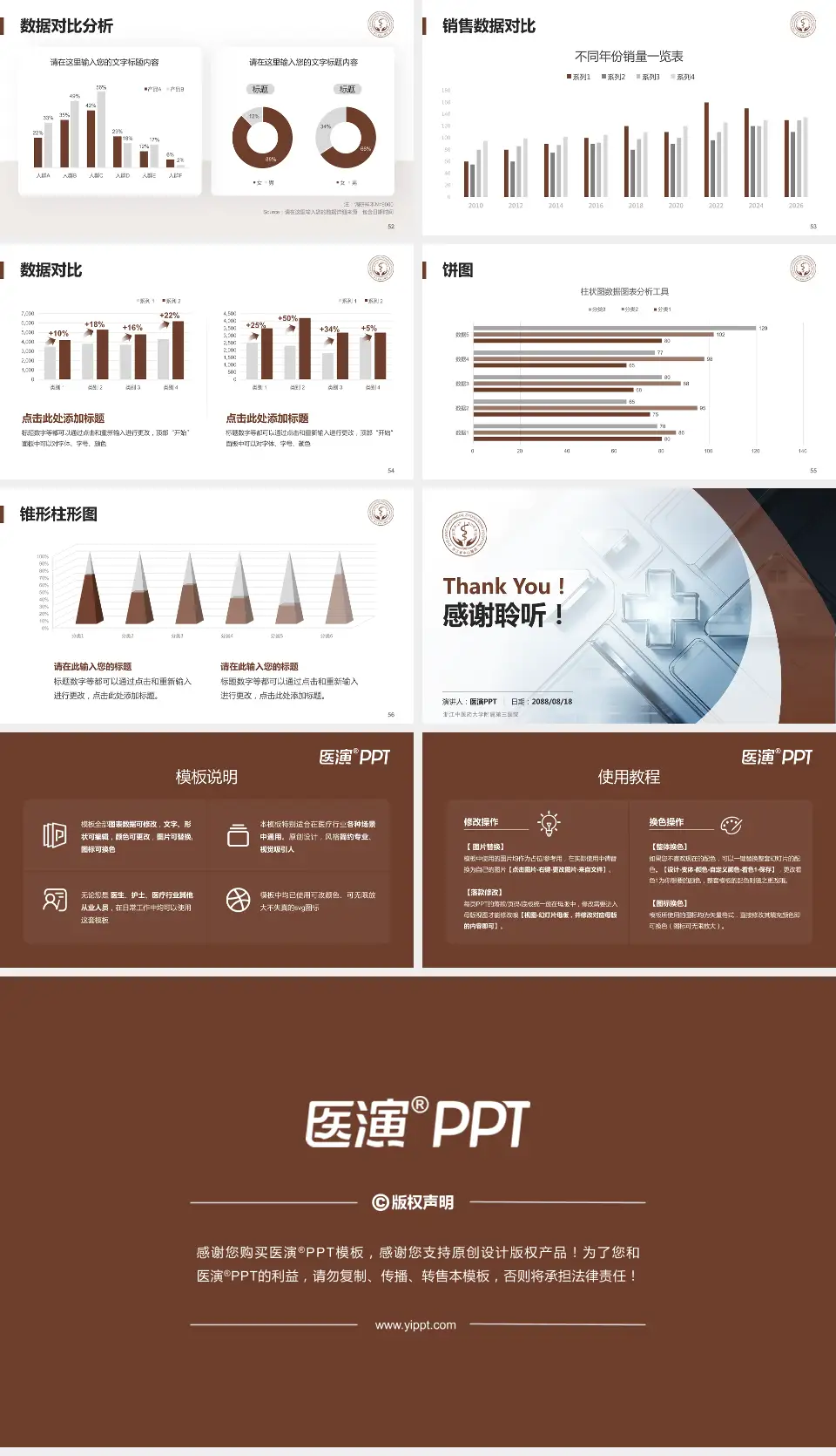 浙江中医药大学附属第三医院医疗行业比赛专用PPT模板16:9格式幻灯片预览图7